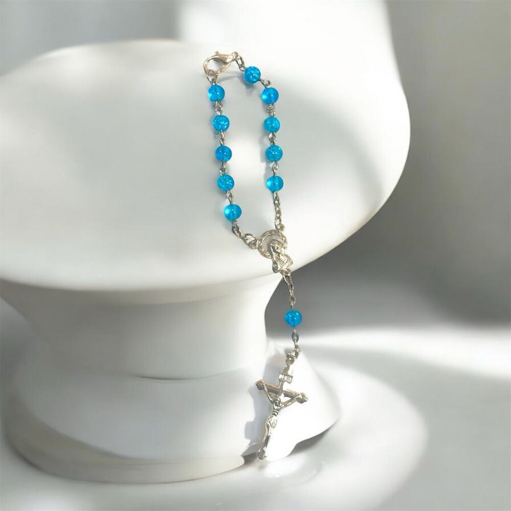 Handmade Car Rearview Mirror Rosary Christian Religious Prayer beads